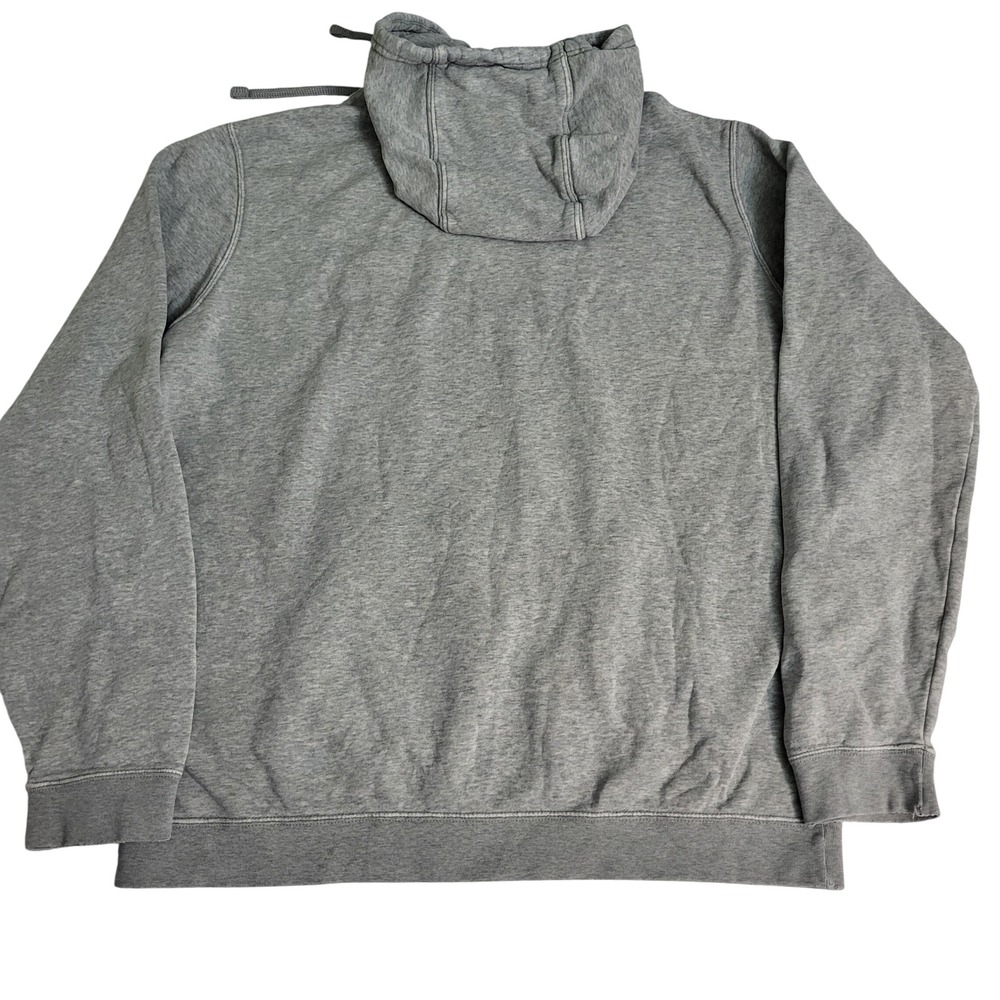 Nike Mens Classic Pullover Hoodie Heather Gray Distressed Large Small Swoosh - Picture 2 of 9